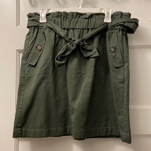 LOFT Olive Green Paperbag Waist Skirt